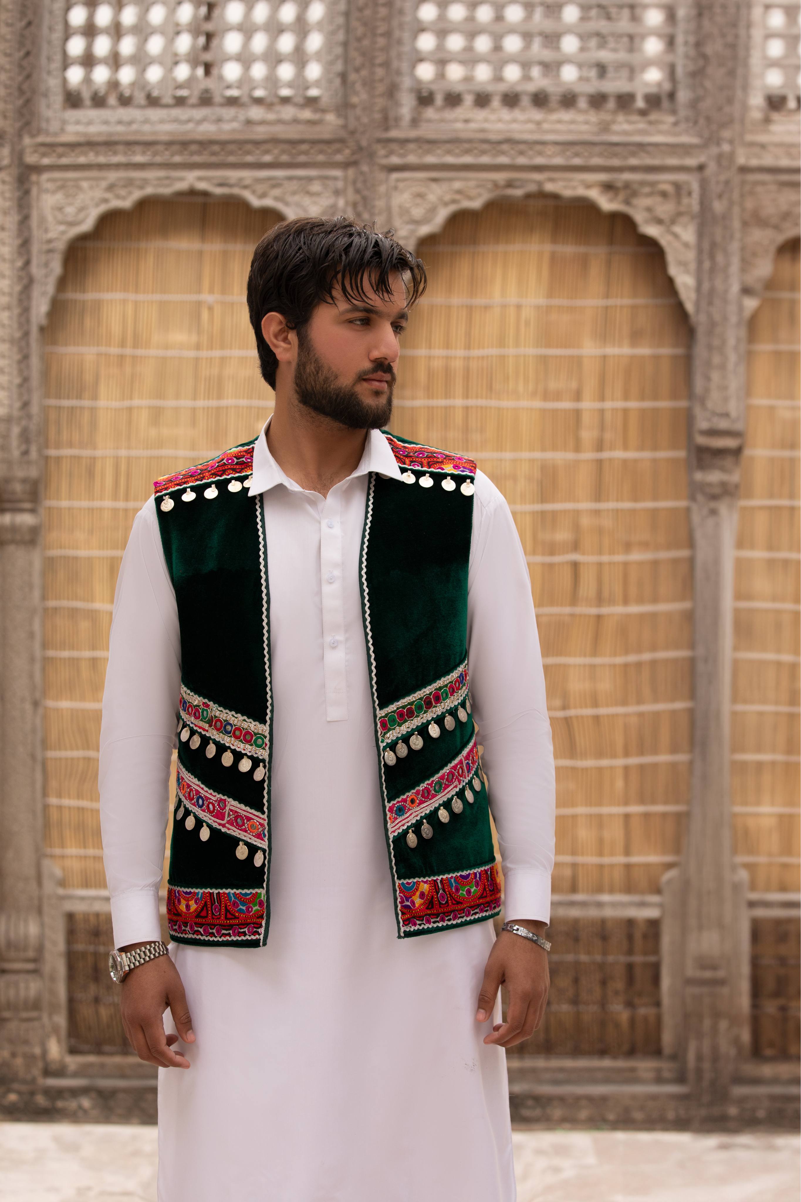 Dark Green Men Waistcoat