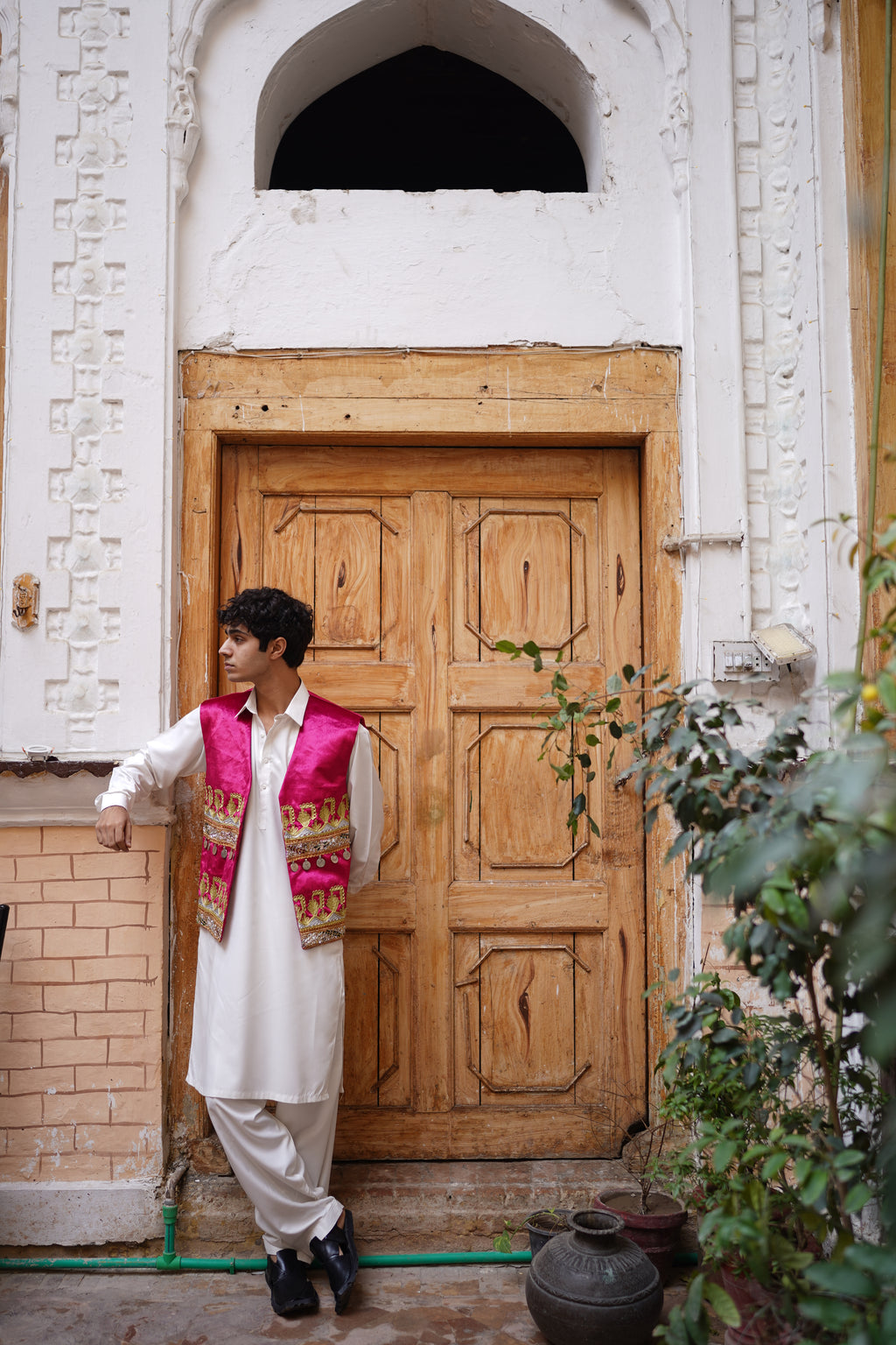 Men Pink Waistcoat