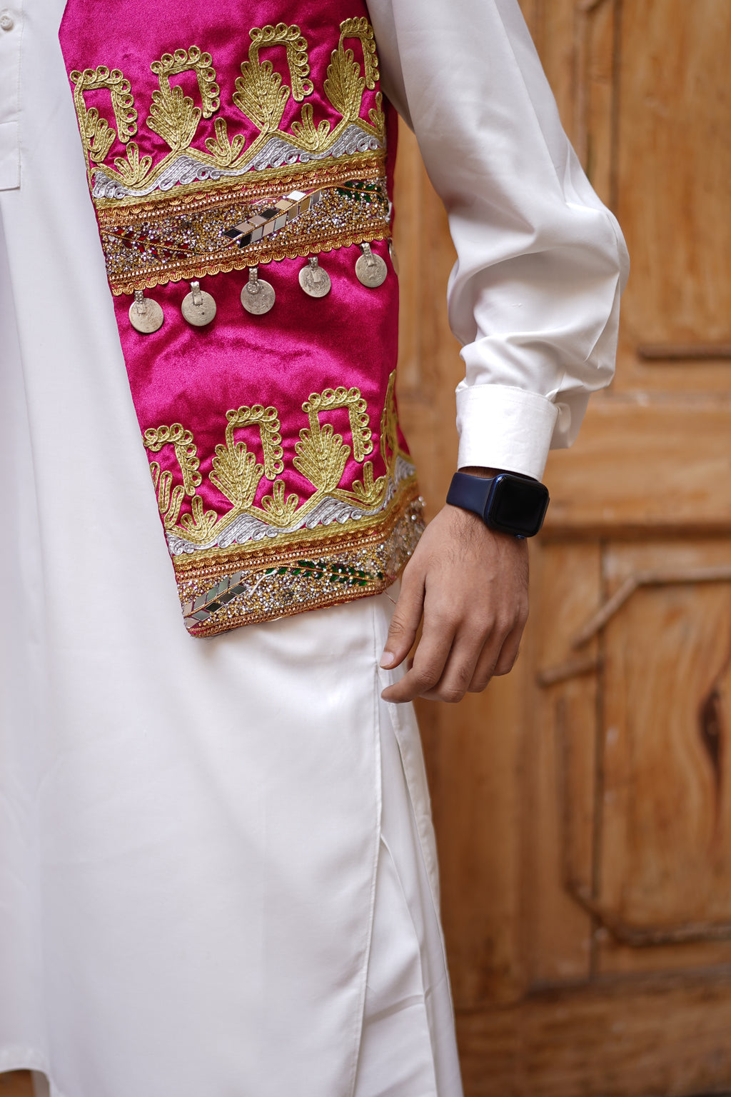 Men Pink Waistcoat