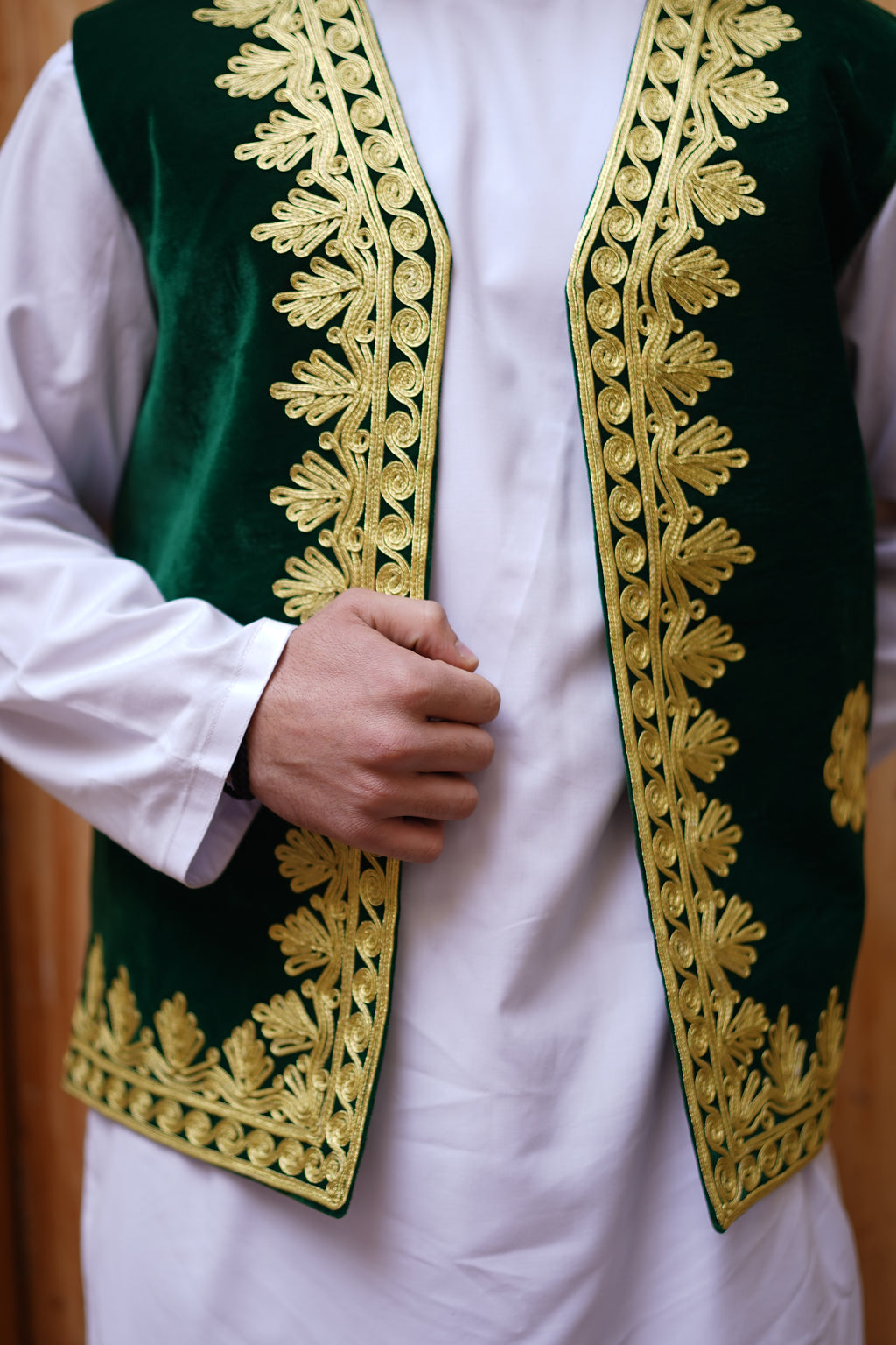 Men Green Waistcoat