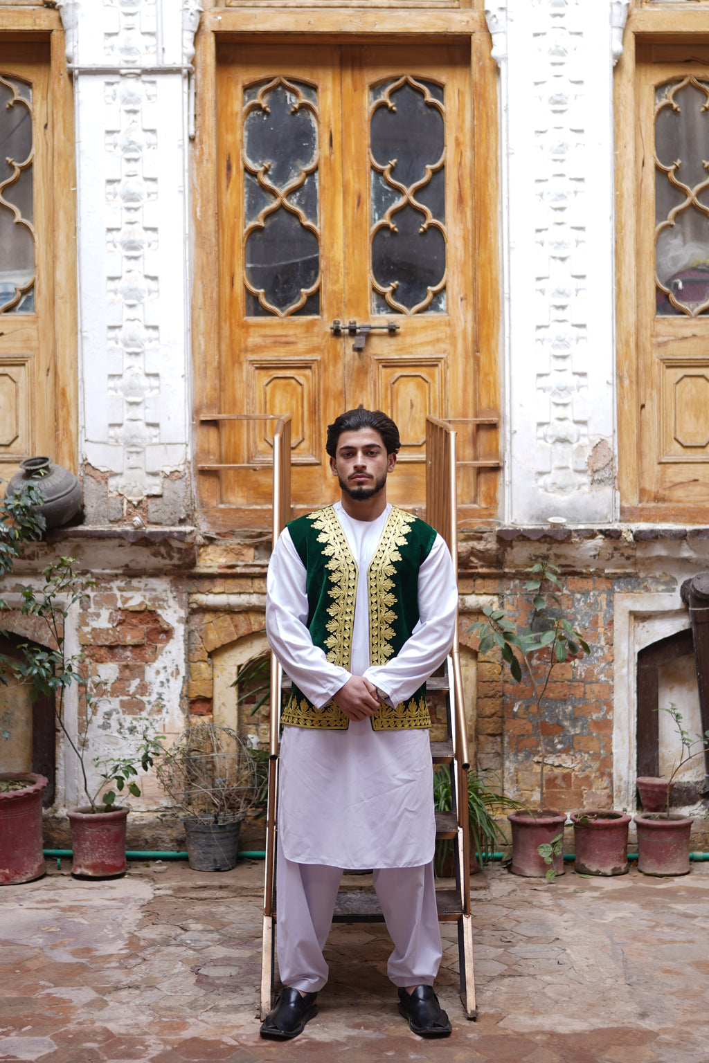 Men Green Waistcoat
