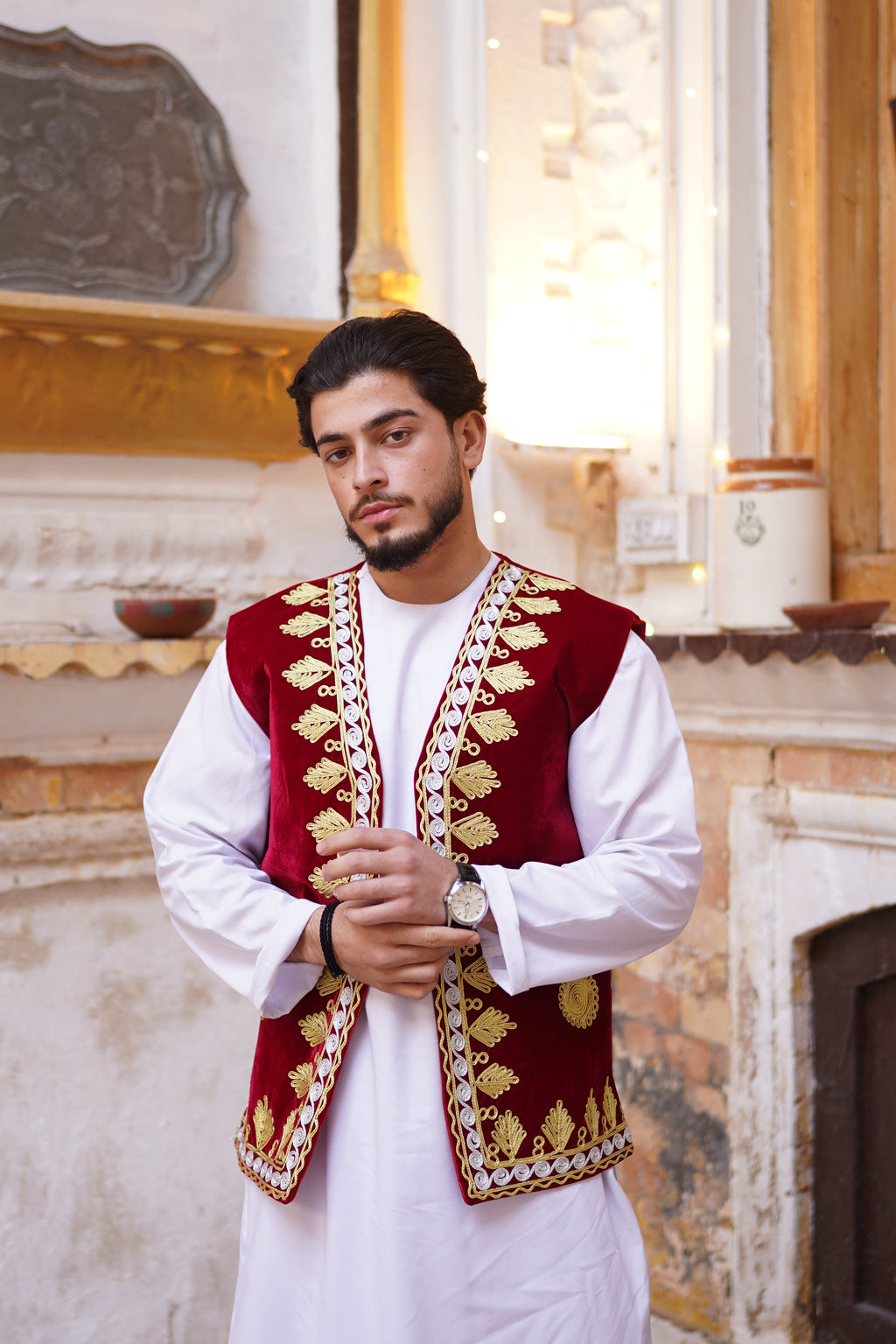 Men Red Waistcoat