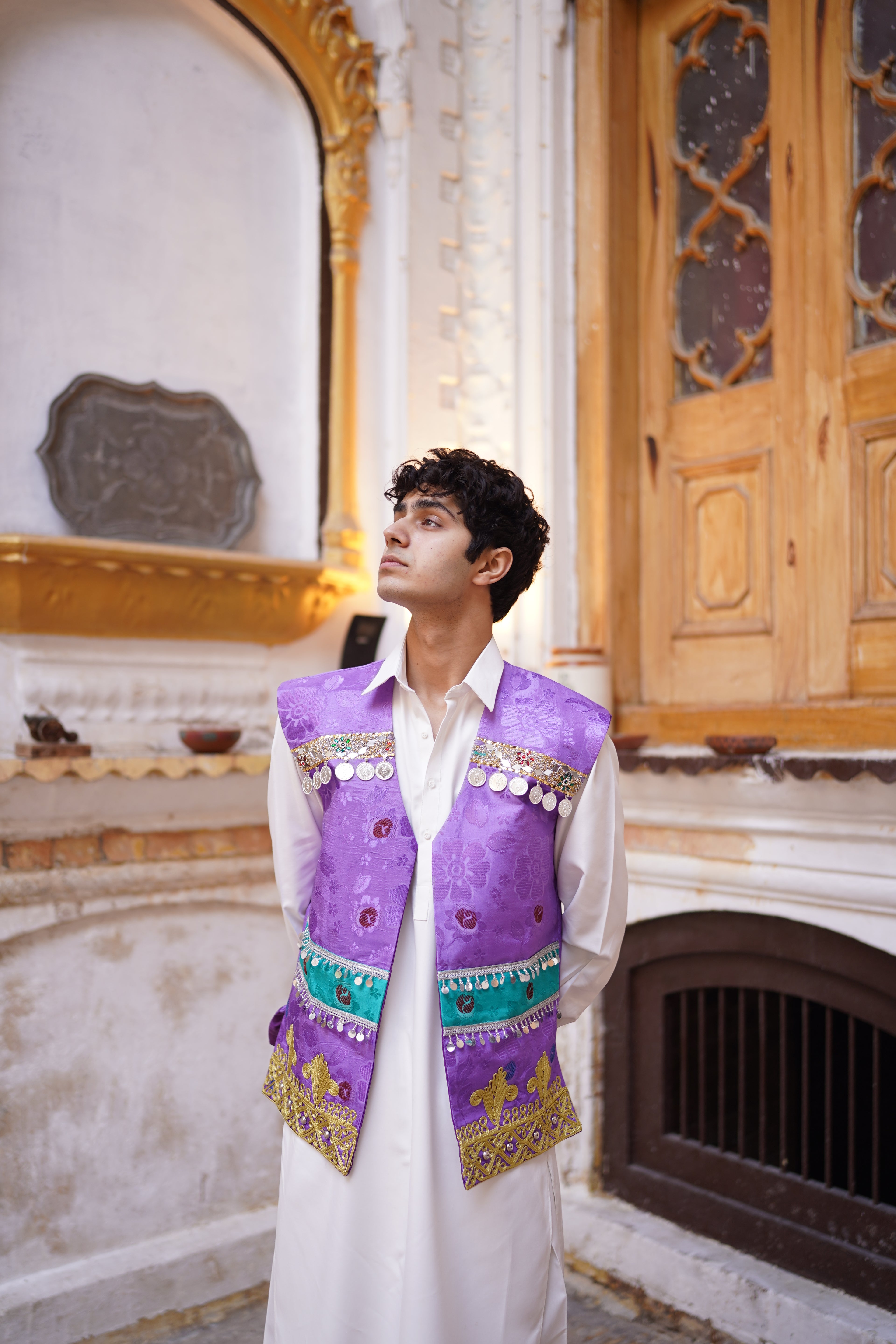 Men Purple Waistcoat