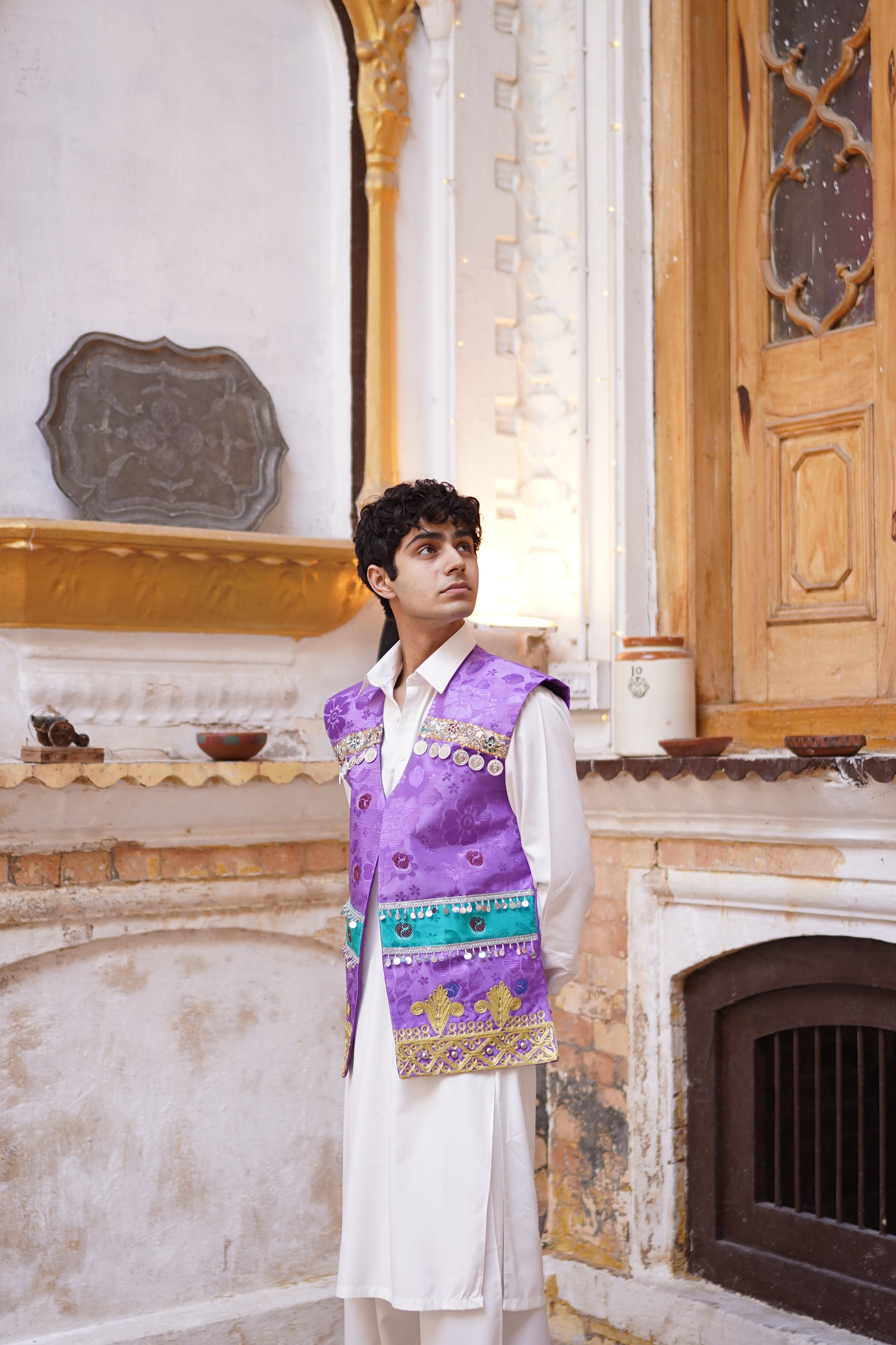 Men Purple Waistcoat