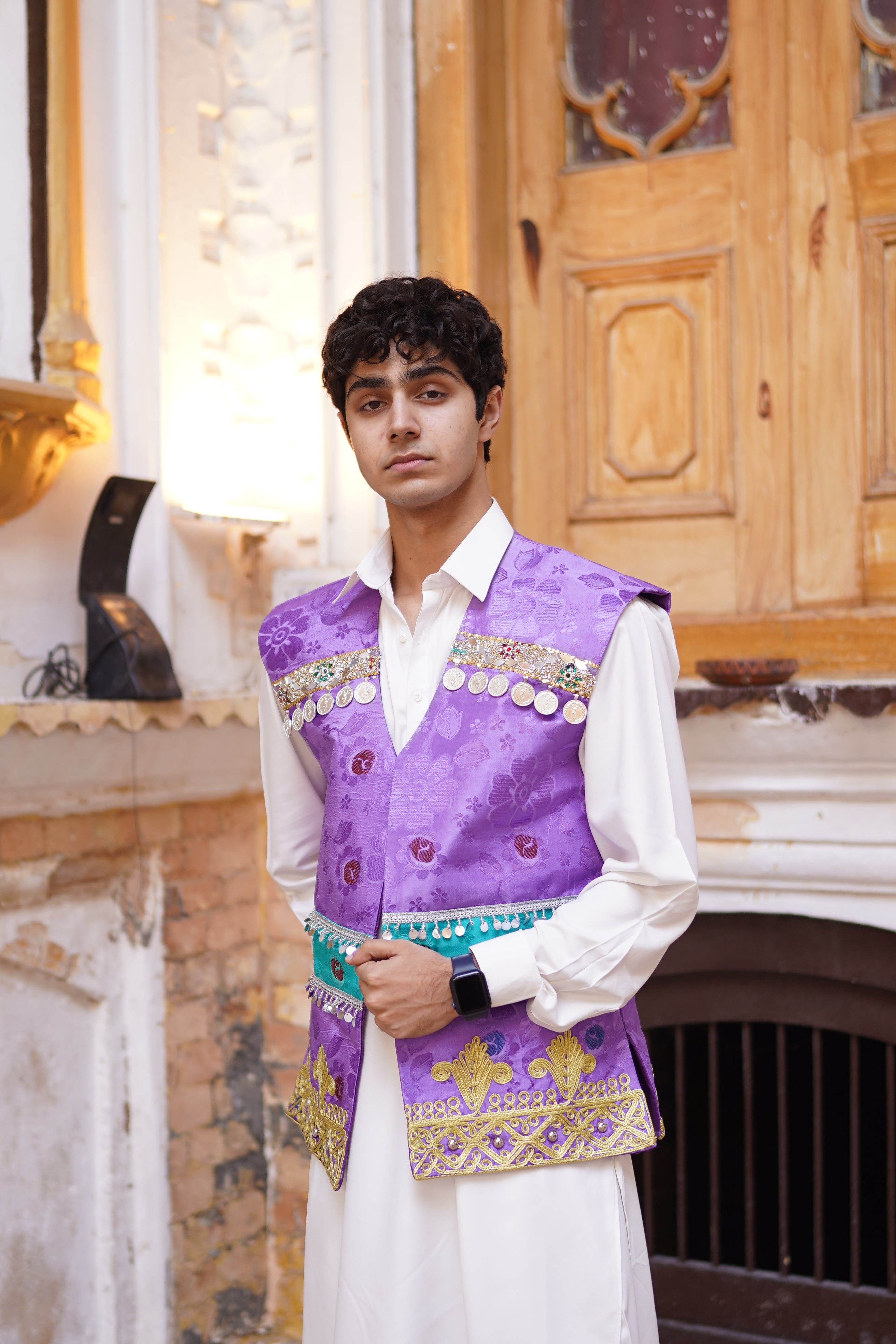 Men Purple Waistcoat