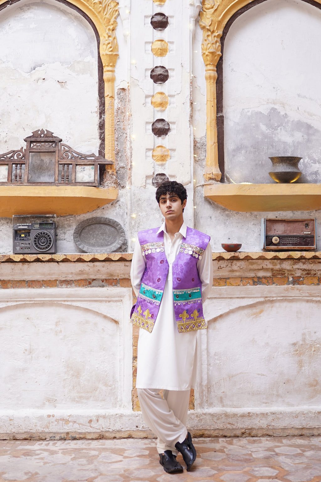 Men Purple Waistcoat