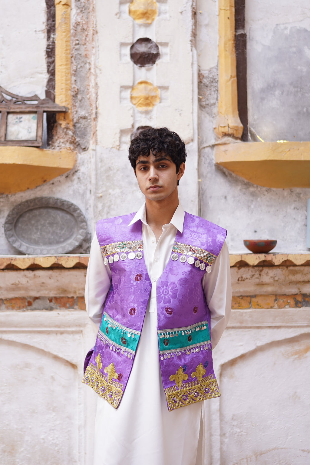Men Purple Waistcoat