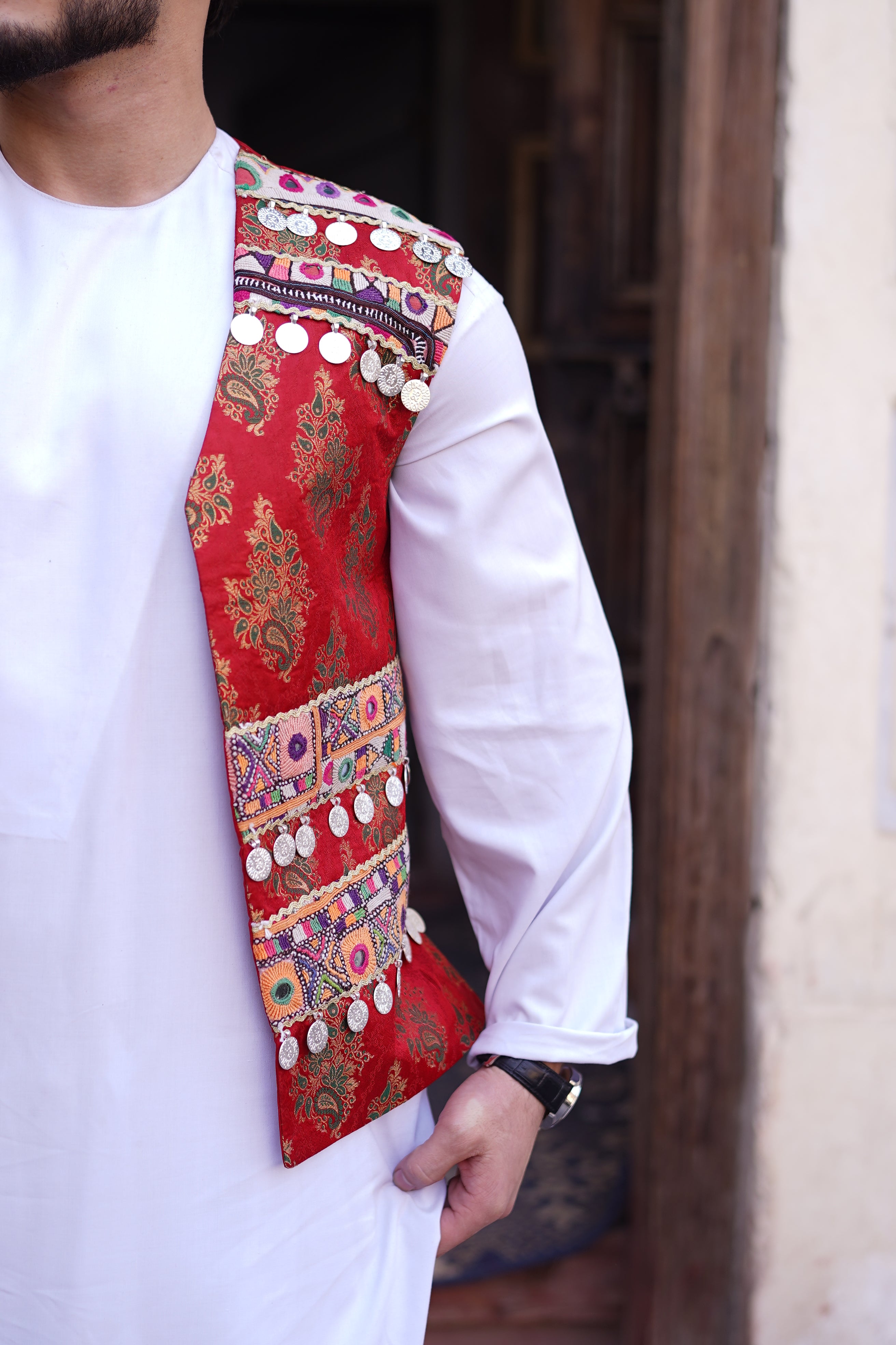 Men Silver Waistcoat