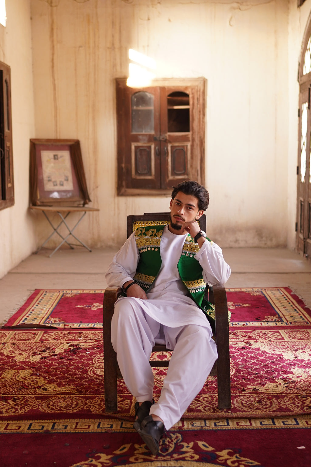 Men Green Waistcoat